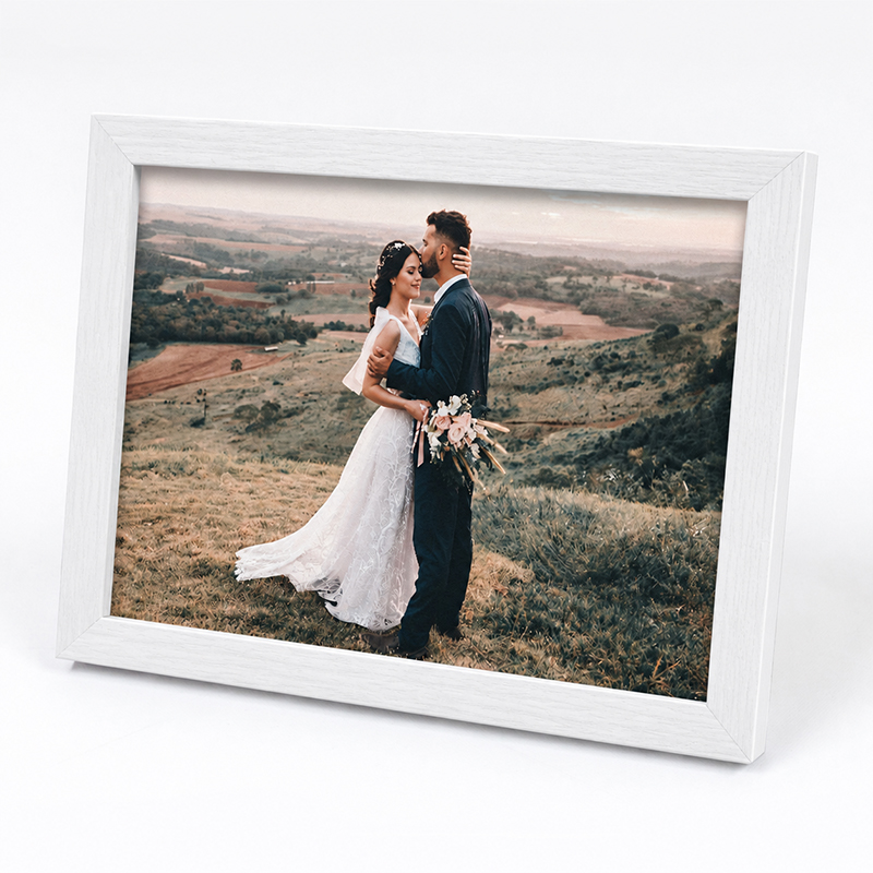 White framed print