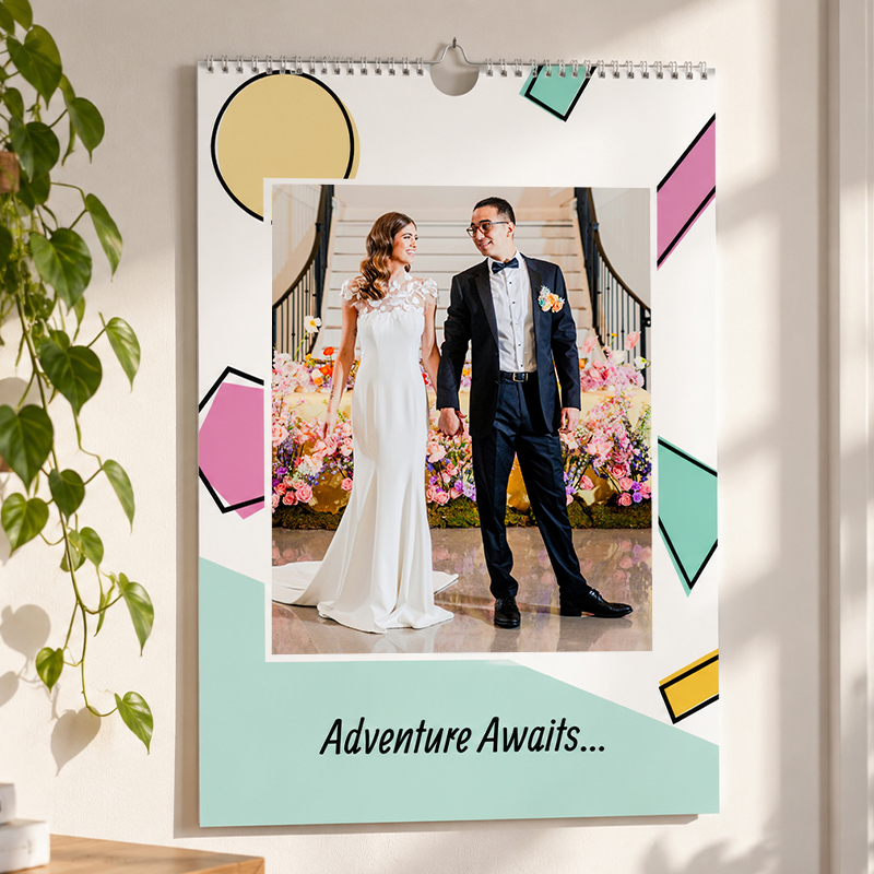 A3 personalised wall calendar displayed in a home