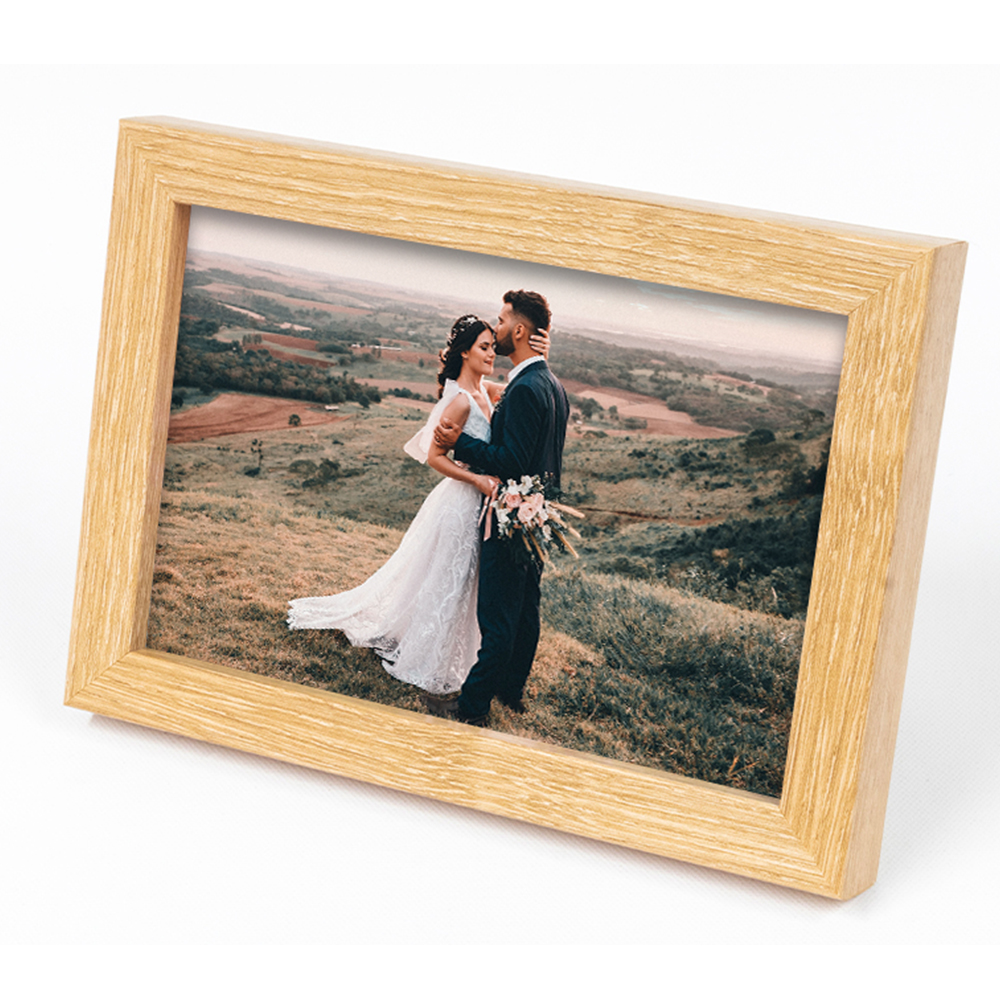 Wood (oak) framed print