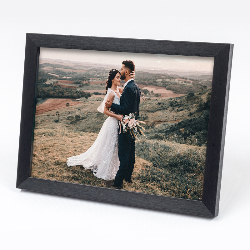 Black personalised framed print