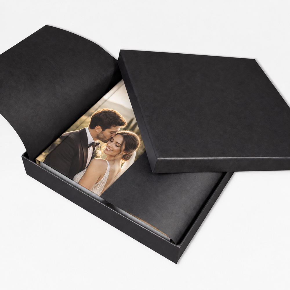 Luxury Photo Book in a sturdy charcoal presentation box