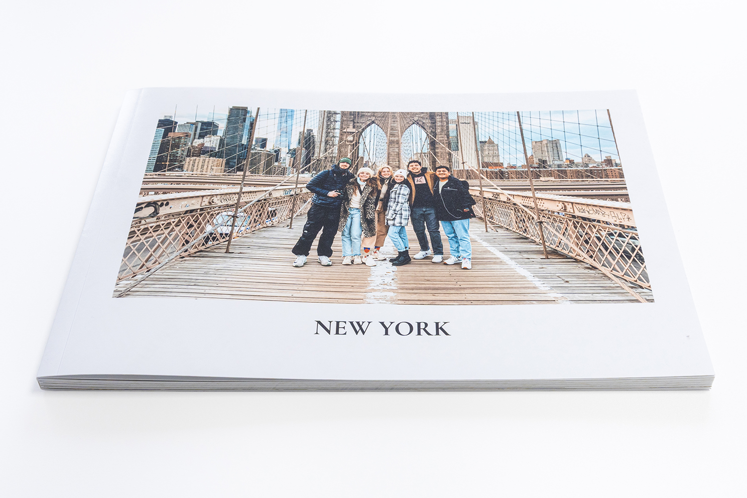 Close-up of photographic pages and centre binding