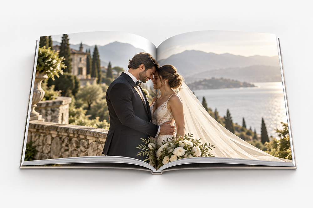 Placeholder for staple bound photo book binding