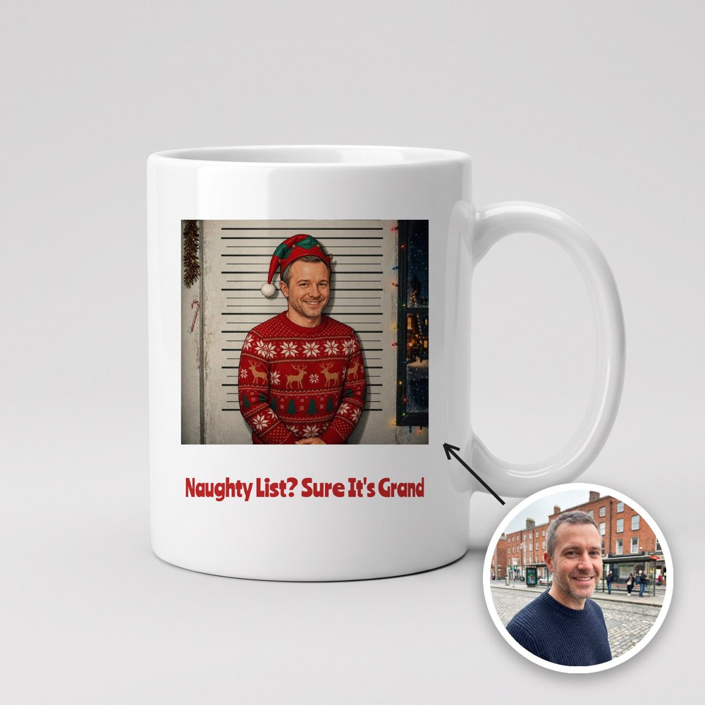 Naughty List Mug personalised with Masterpiece AI
