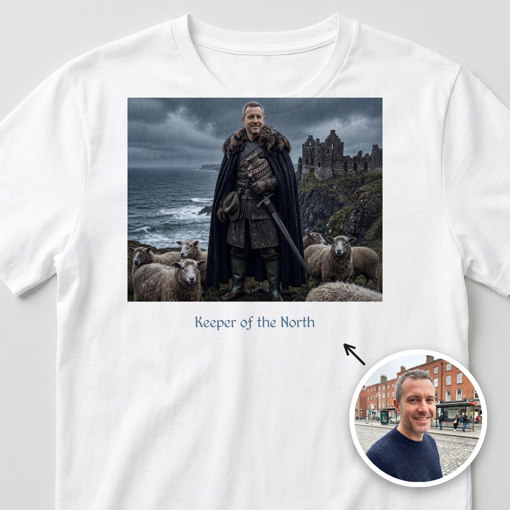 Fantasy Saga T-shirt personalised with Masterpiece AI