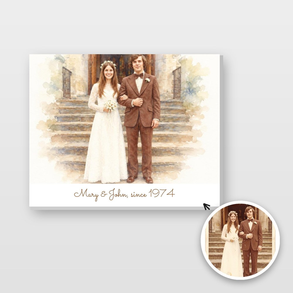 Since Year Watercolour personalised with Masterpiece AI
