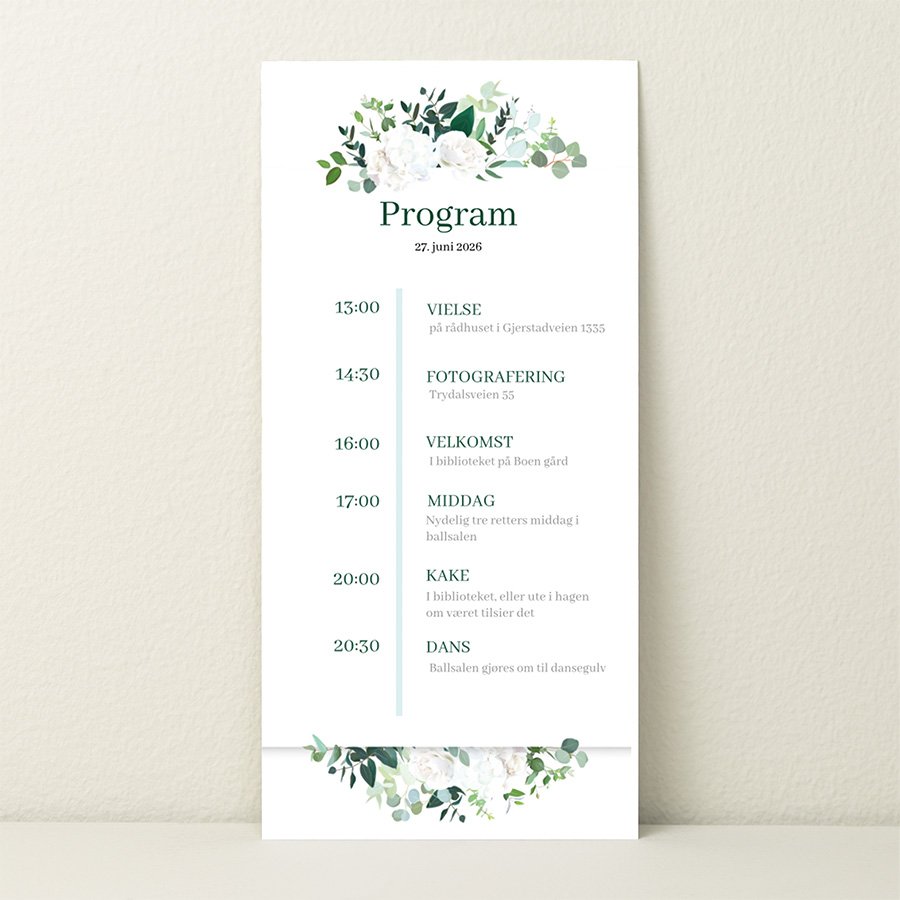 Program til fest og bryllup | Blomsterbukett design | Elite Foto ...