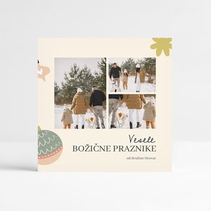 Beige Buffalo Plaid Christmas Card
