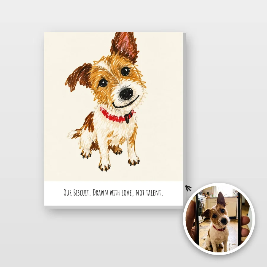 Badly Drawn Pet Portrait Photo Tile