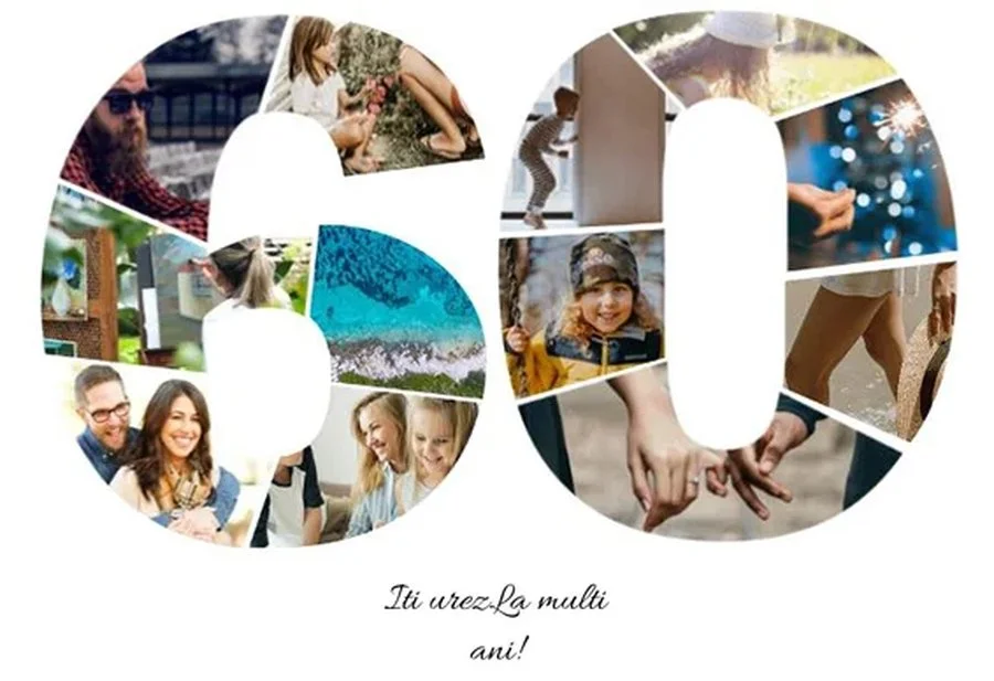 Colaj foto de aniversare de 60 ani
